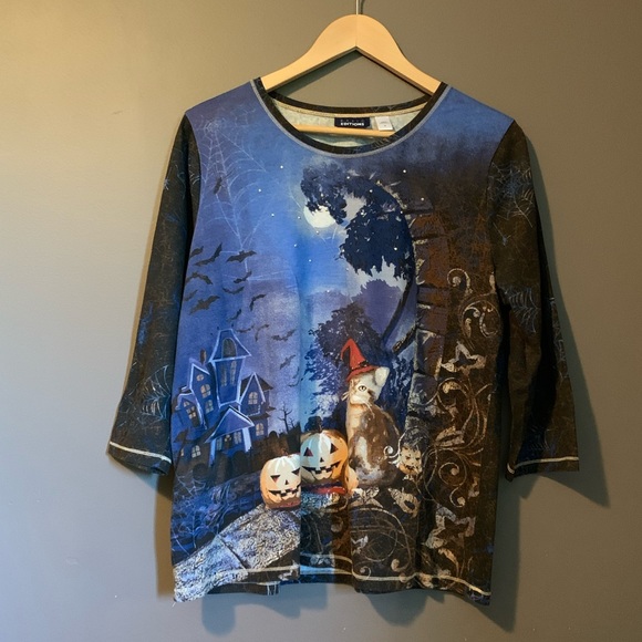 Basic Editions Tops - EPIC cat Halloween cat shirt